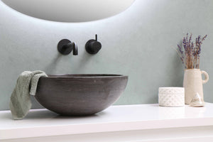 Wooden Circle Basin Brown